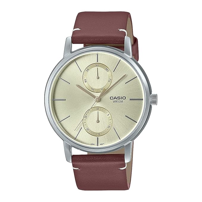 Enticer Men's Chronograph Leather Watch - MTP-B310L-9AVDF