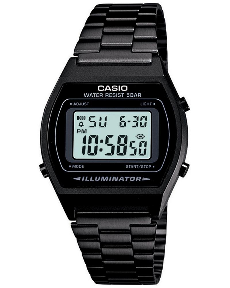 Vintage Unisex Quartz Black Dial Digital Stainless Steel Watch B640WB-1A