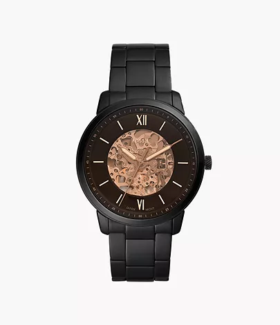 Neutra Automatic Black Stainless Steel Watch