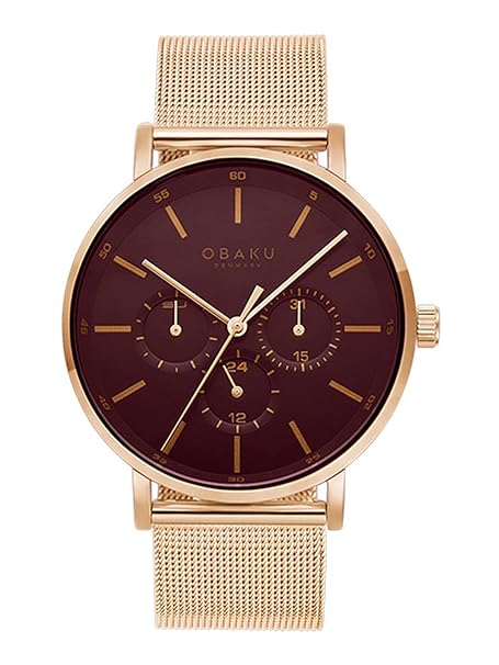 Obaku EGE Ruby Analog Burgundy Dial Men's Watch