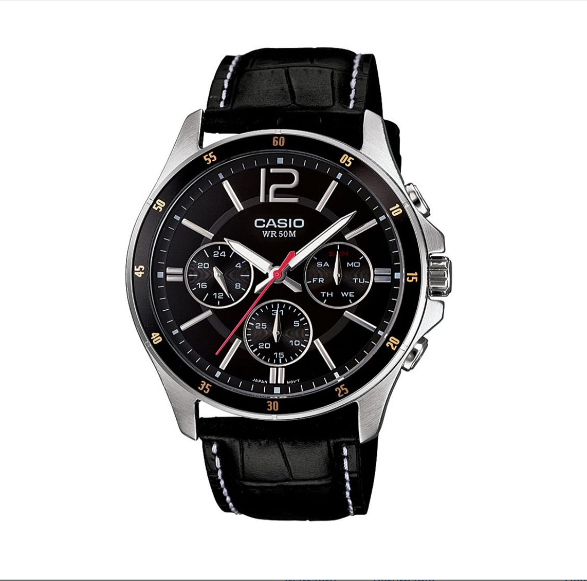 Casio Enticer Chronograph Black Dial Men's Watch - MTP-1374L-1AVDF