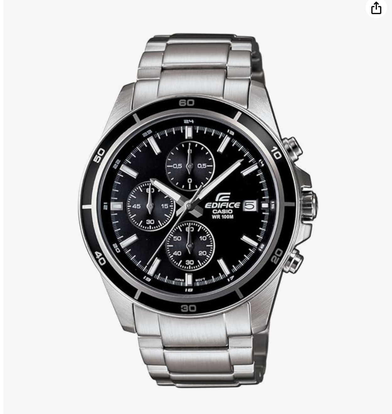 Edifice EFR-526D-1AVUDF Black Dial Silver Stainless Steel Band Analog Watch - For Men
