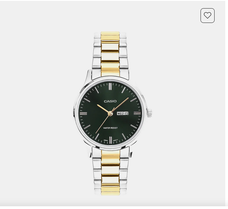 Women Quartz Green Dial Analog Stainless Steel Watch A2513