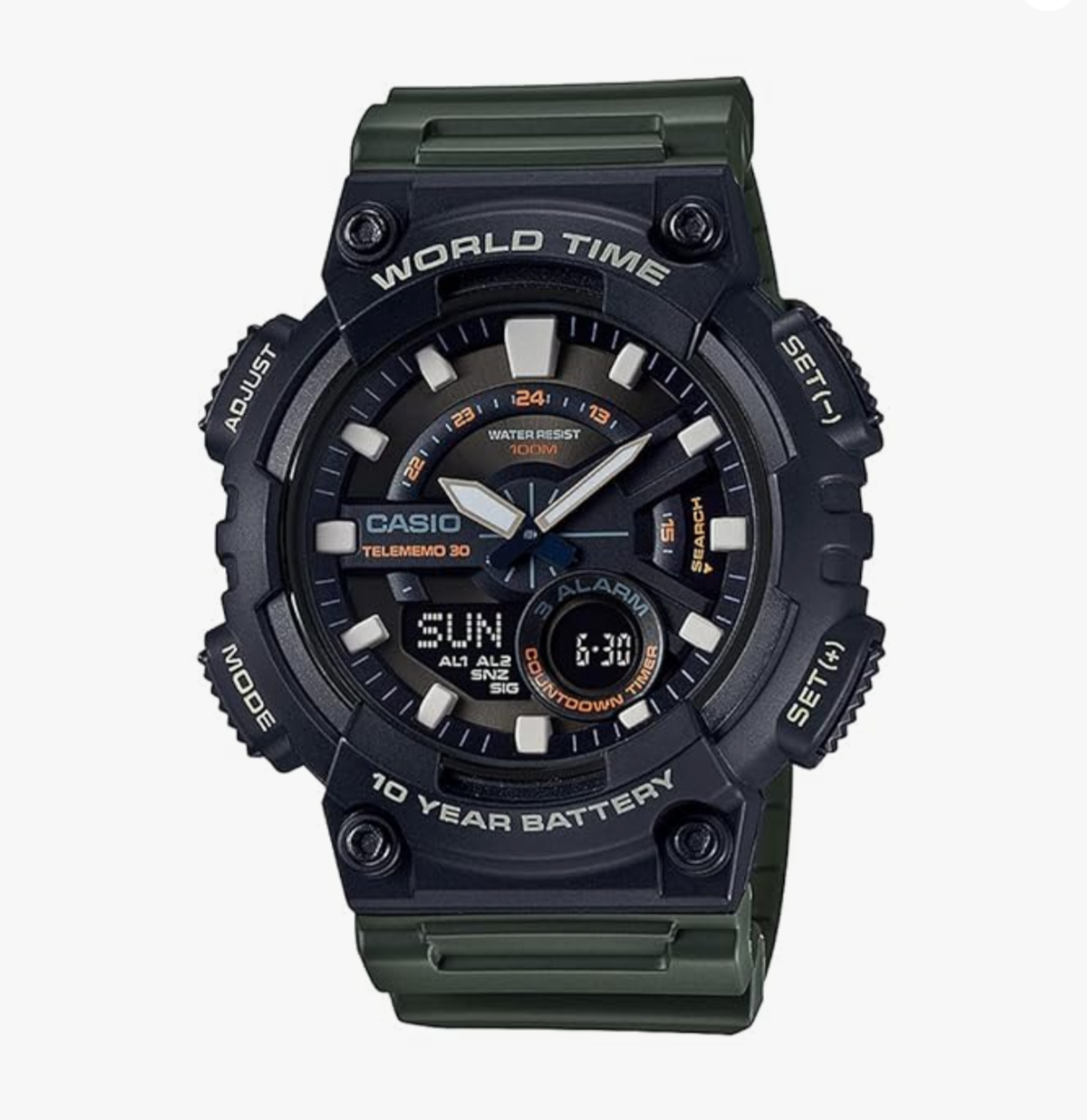 Casio Youth Combination Analog-Digital Black Dial Men's Watch - AEQ-110W-3AVDF