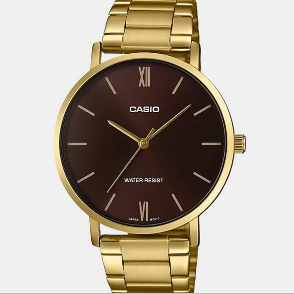 Enticer Men Quartz Brown Dial Analog Stainless Steel Watch A1779