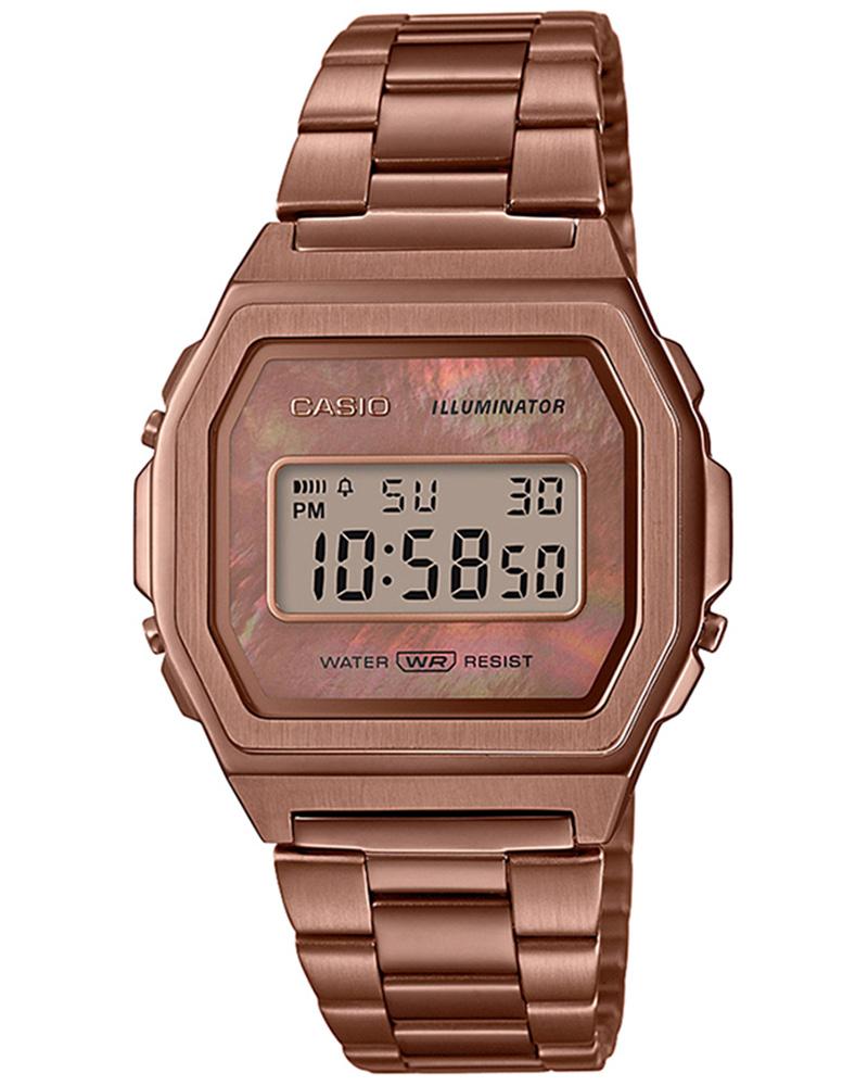 Vintage Unisex Quartz Rose Gold Dial Digital Stainless Steel Watch
