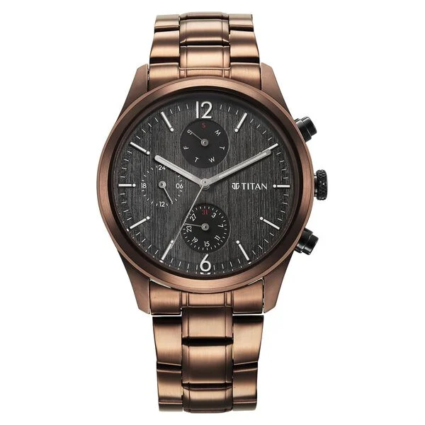 Titan Neo SplashBlack Dial Quartz Multifunction Stainless Steel Strap watch for Men