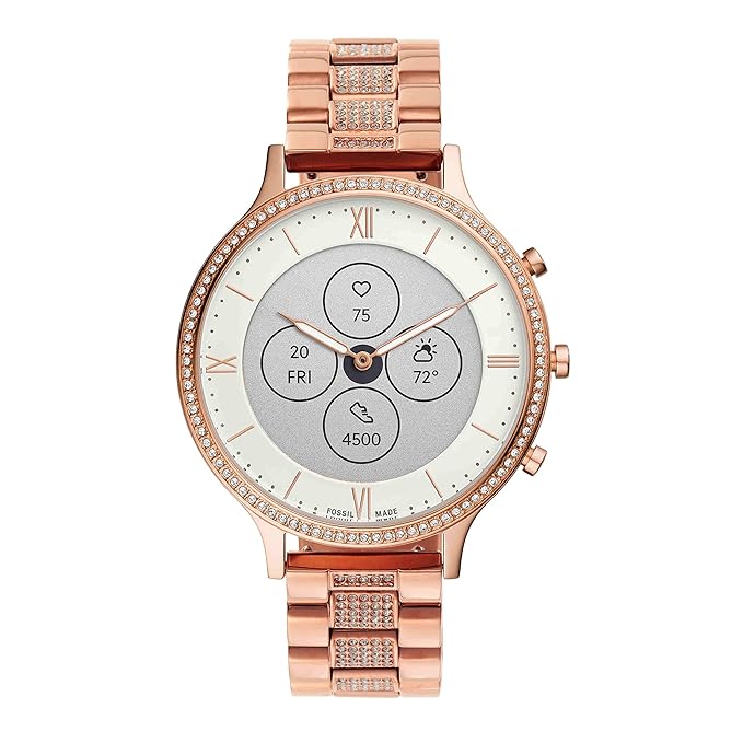 Fossil Charter Hybrid Hr Stainless-Steel Smartwatch White Dial Women's Watch