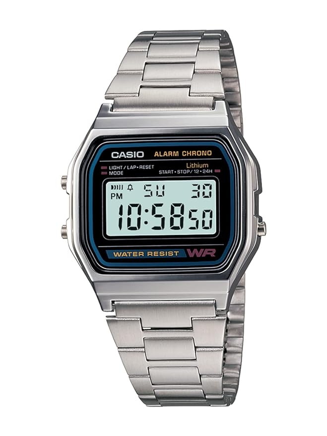 Vintage Unisex Quartz Grey Dial Digital  Watch A-158WA-1Q